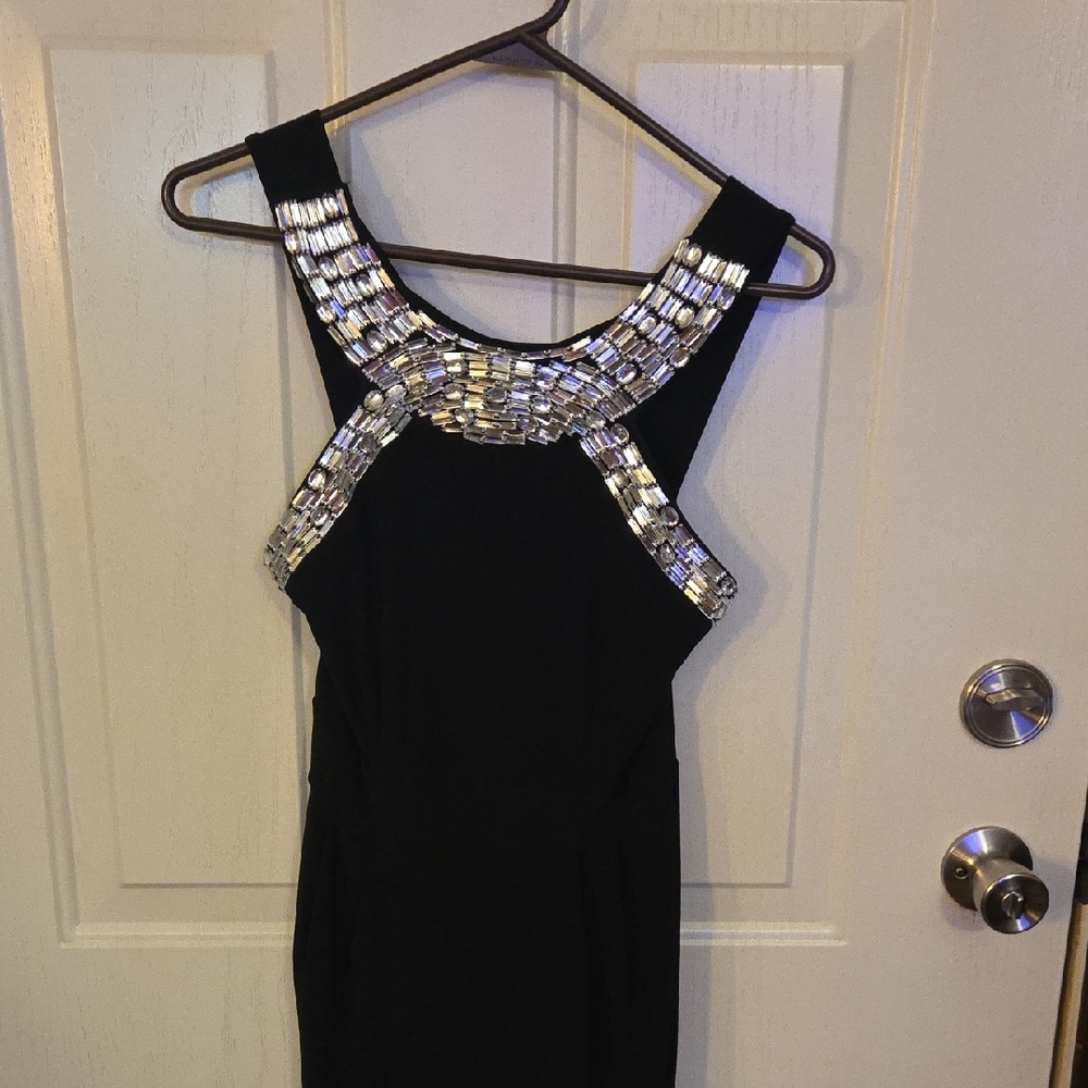 VENUS Black Jump Suit with Silver Embellishments Size XS